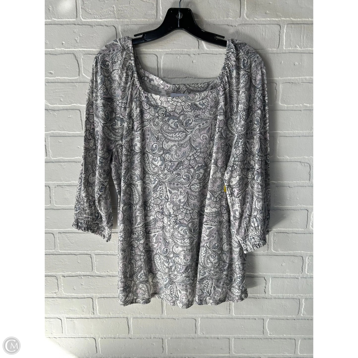 Top 3/4 Sleeve By J. Jill In Grey & Purple, Size: M