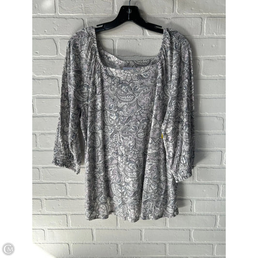 Top 3/4 Sleeve By J. Jill In Grey & Purple, Size: M