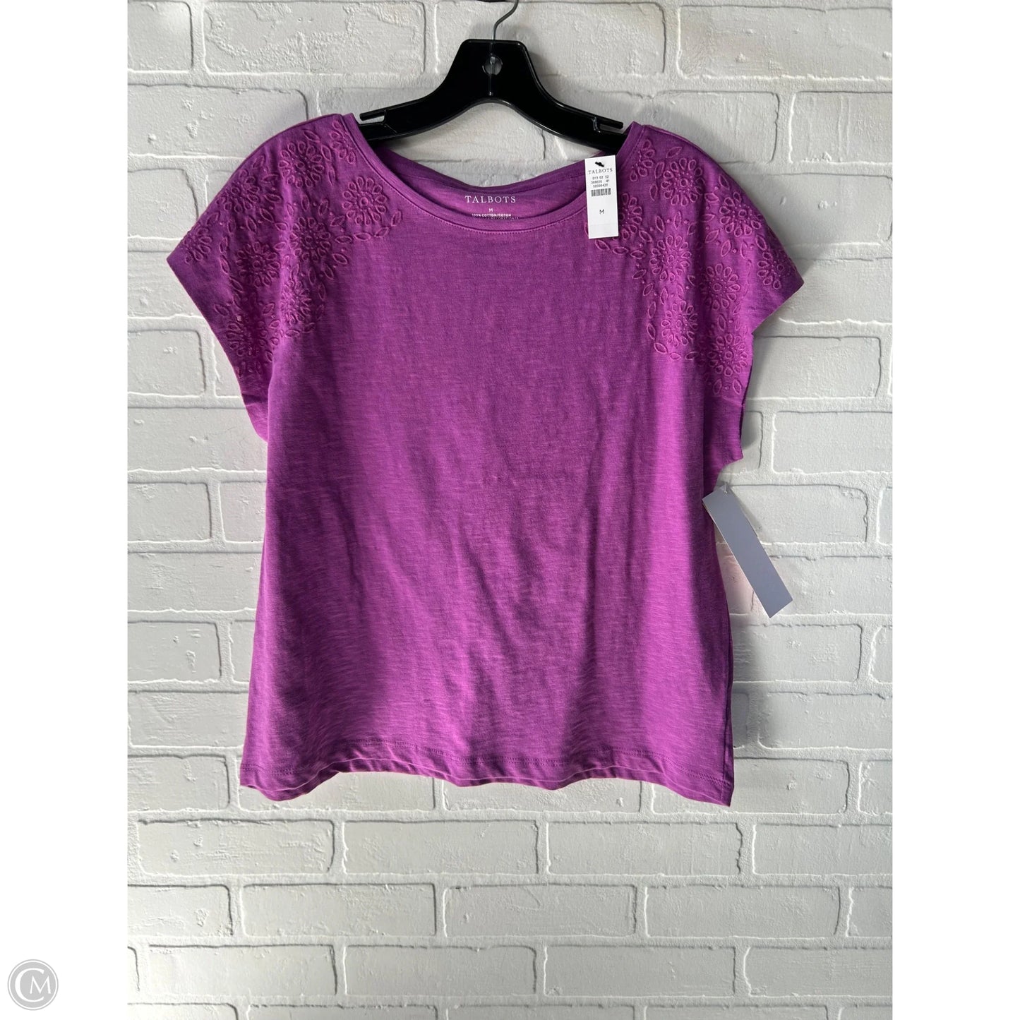 Top Short Sleeve By Talbots In Purple, Size: M