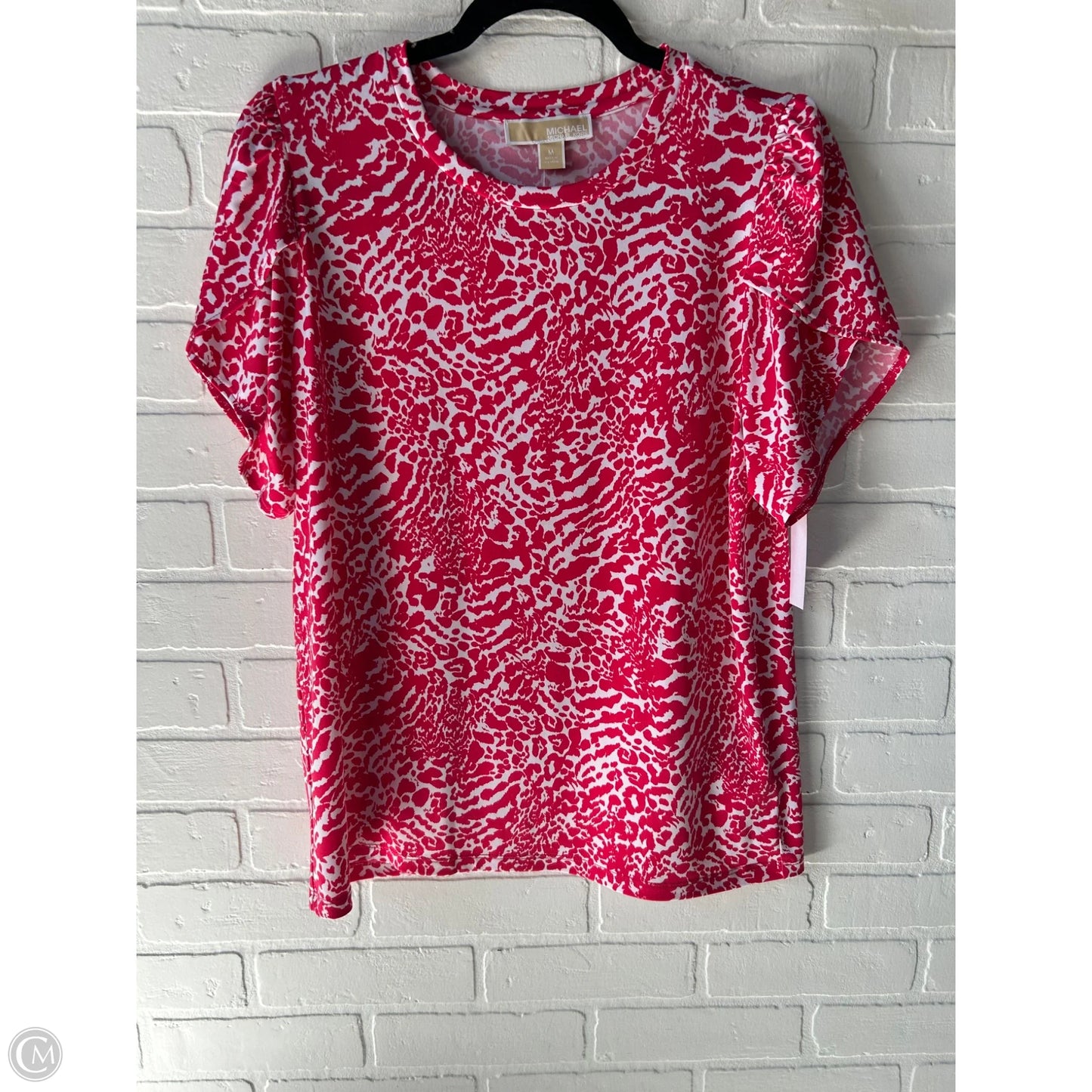 Top Short Sleeve By Michael By Michael Kors In Red & White, Size: M