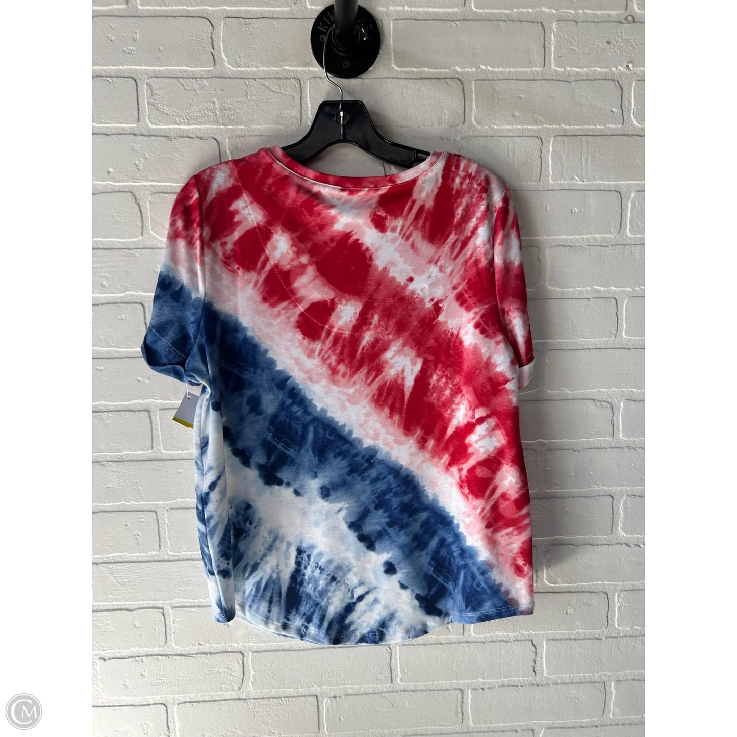 Top Short Sleeve By Chicos In Blue & Red & White, Size: M