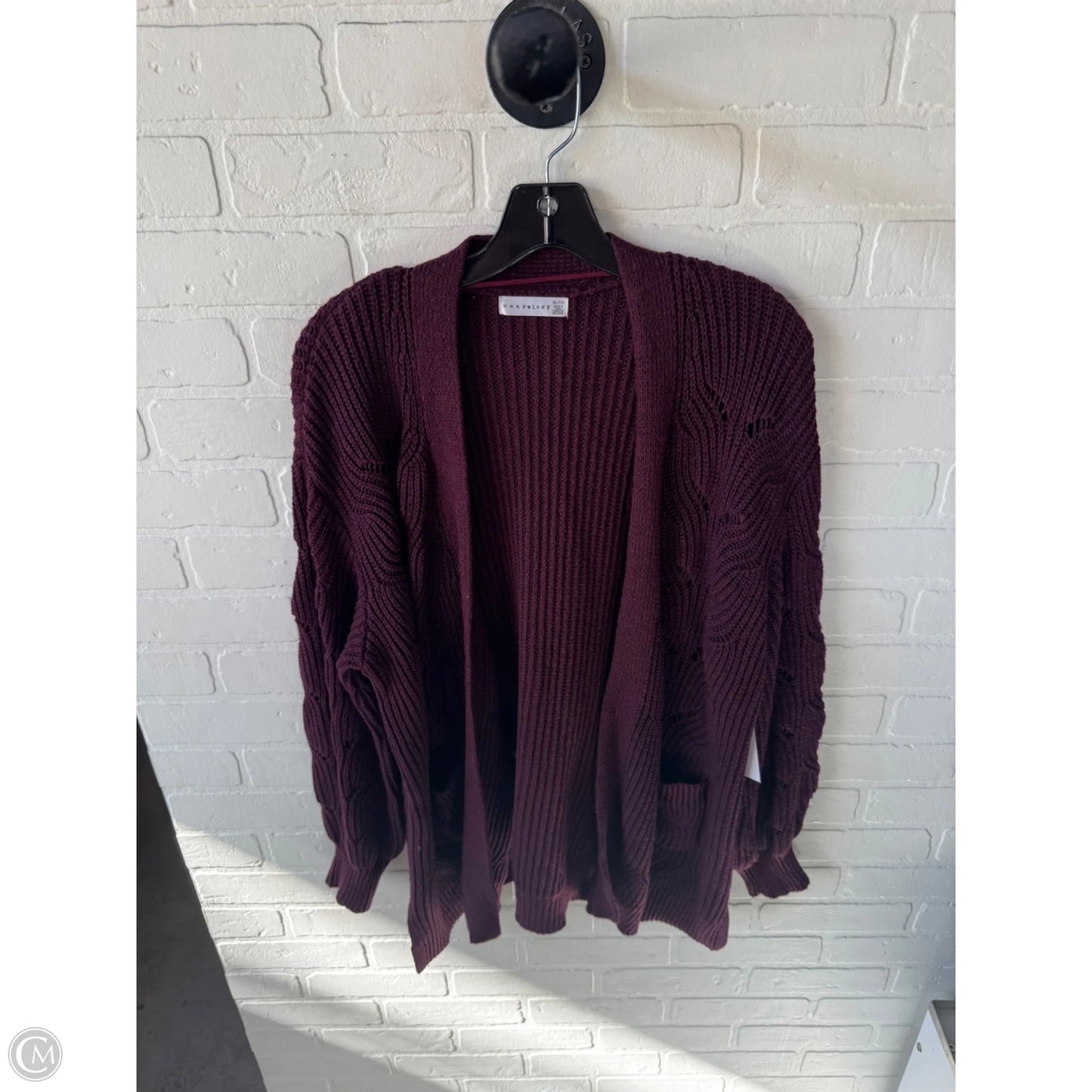 Sweater Cardigan By Retrology In Purple, Size: Xl