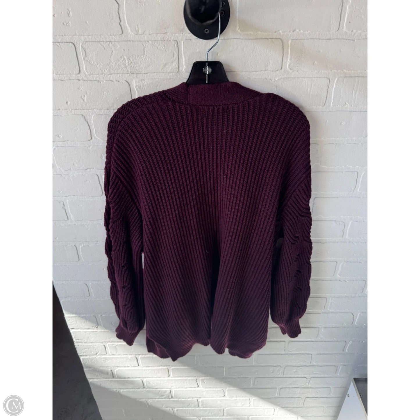 Sweater Cardigan By Retrology In Purple, Size: Xl