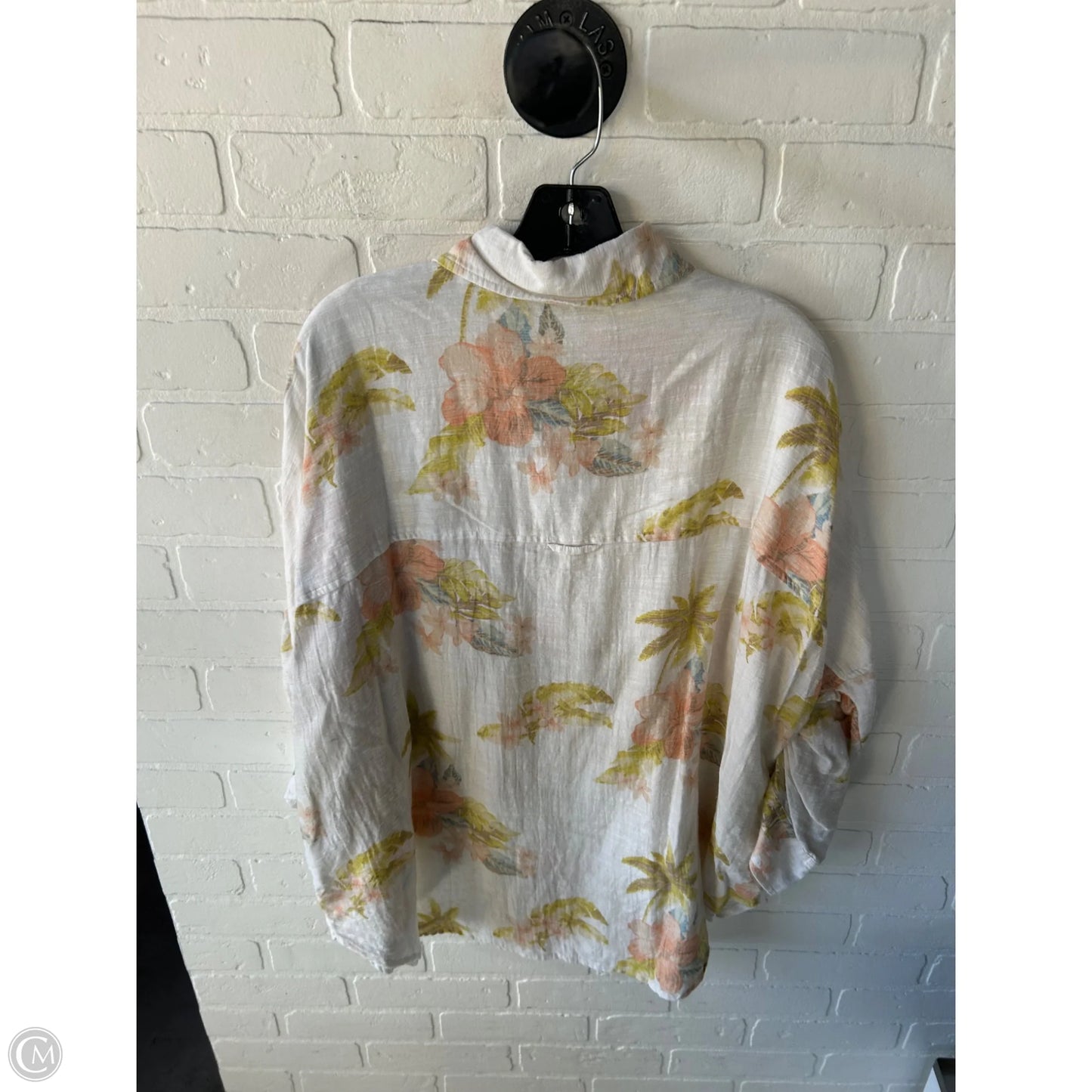 Top Long Sleeve By American Eagle In Orange & Tan, Size: S