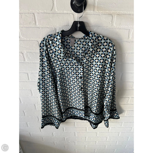 Top Long Sleeve By H&m In Black & Blue, Size: L