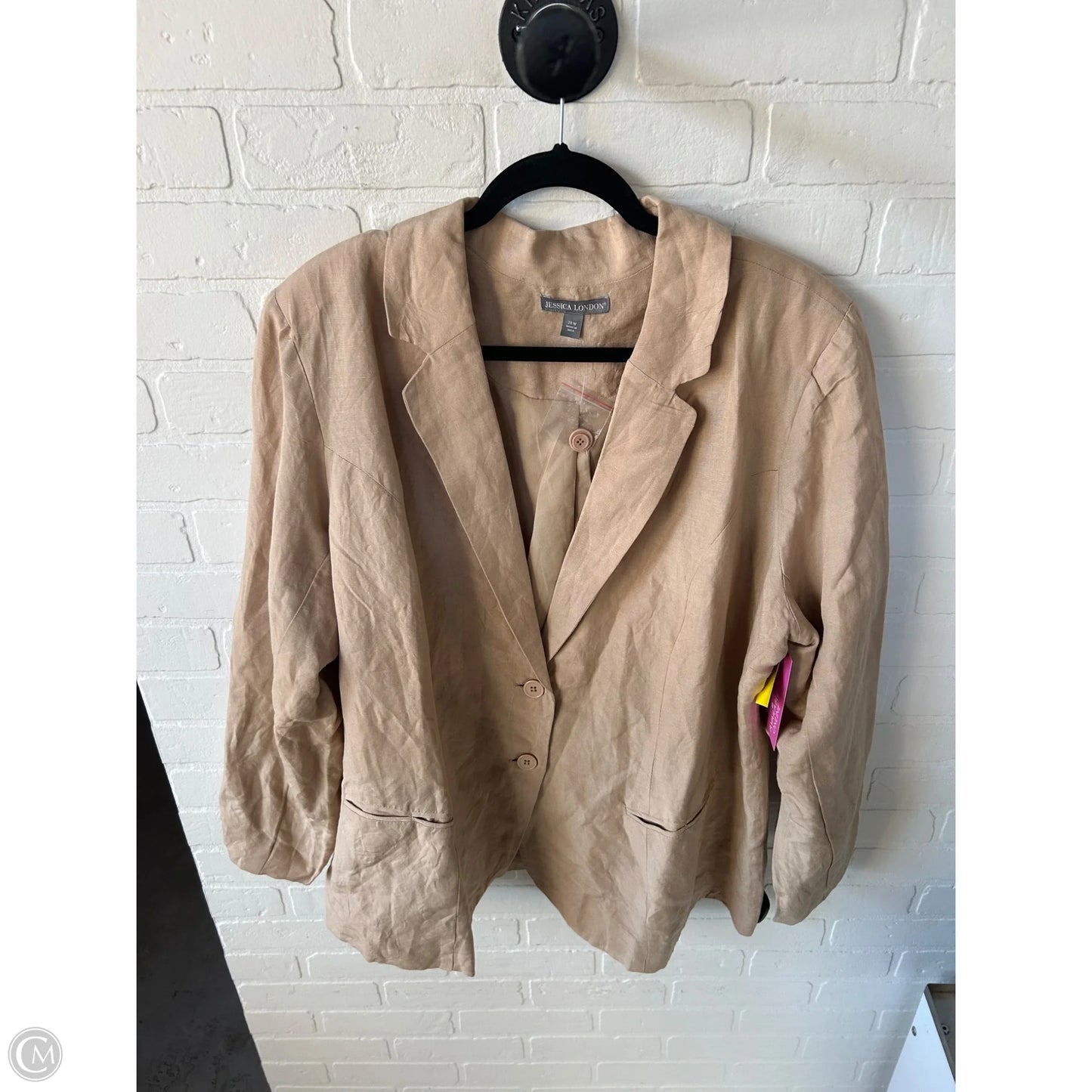 Blazer By Jessica London In Tan, Size: 24