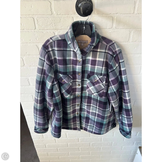 Jacket Fleece By Clothes Mentor In Grey & Purple, Size: Xl