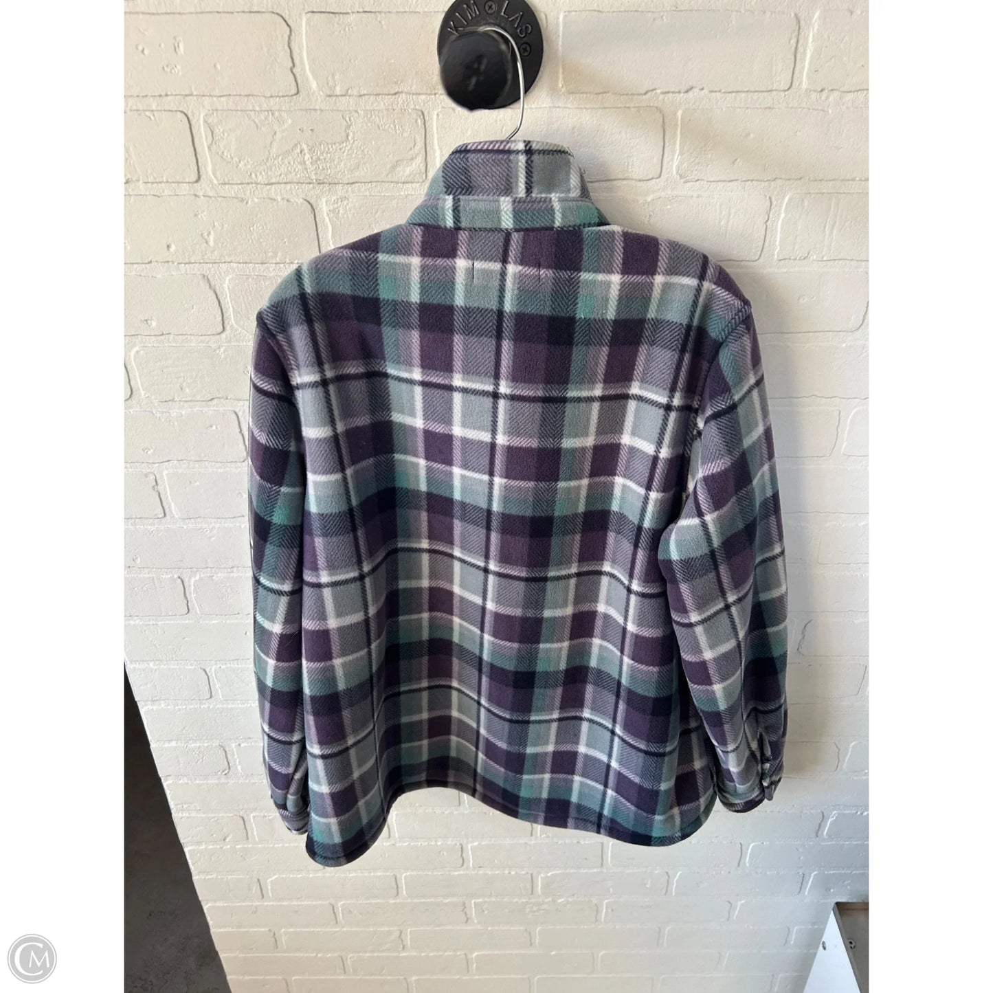 Jacket Fleece By Clothes Mentor In Grey & Purple, Size: Xl