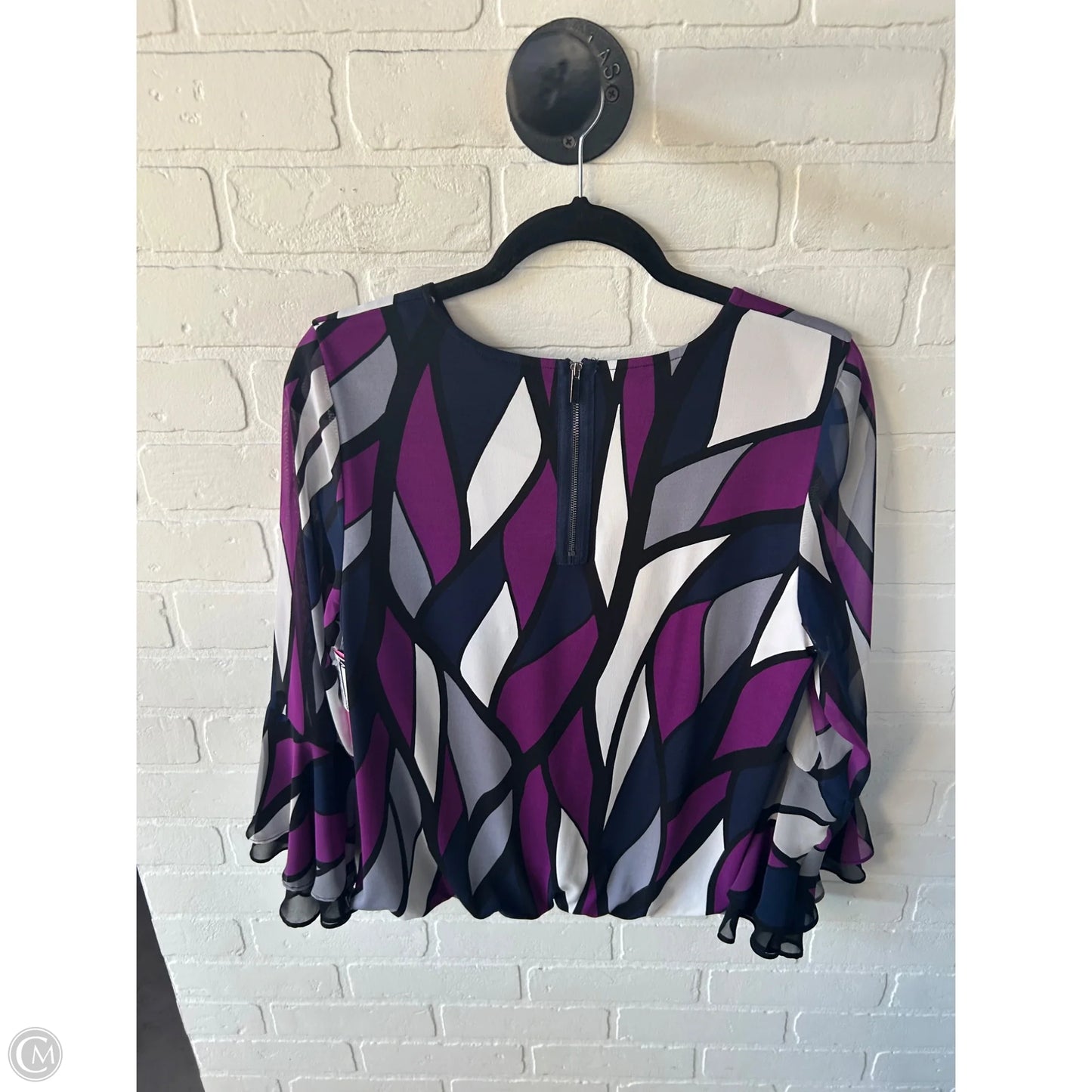 Top Long Sleeve By Alfani In Grey & Purple, Size: L