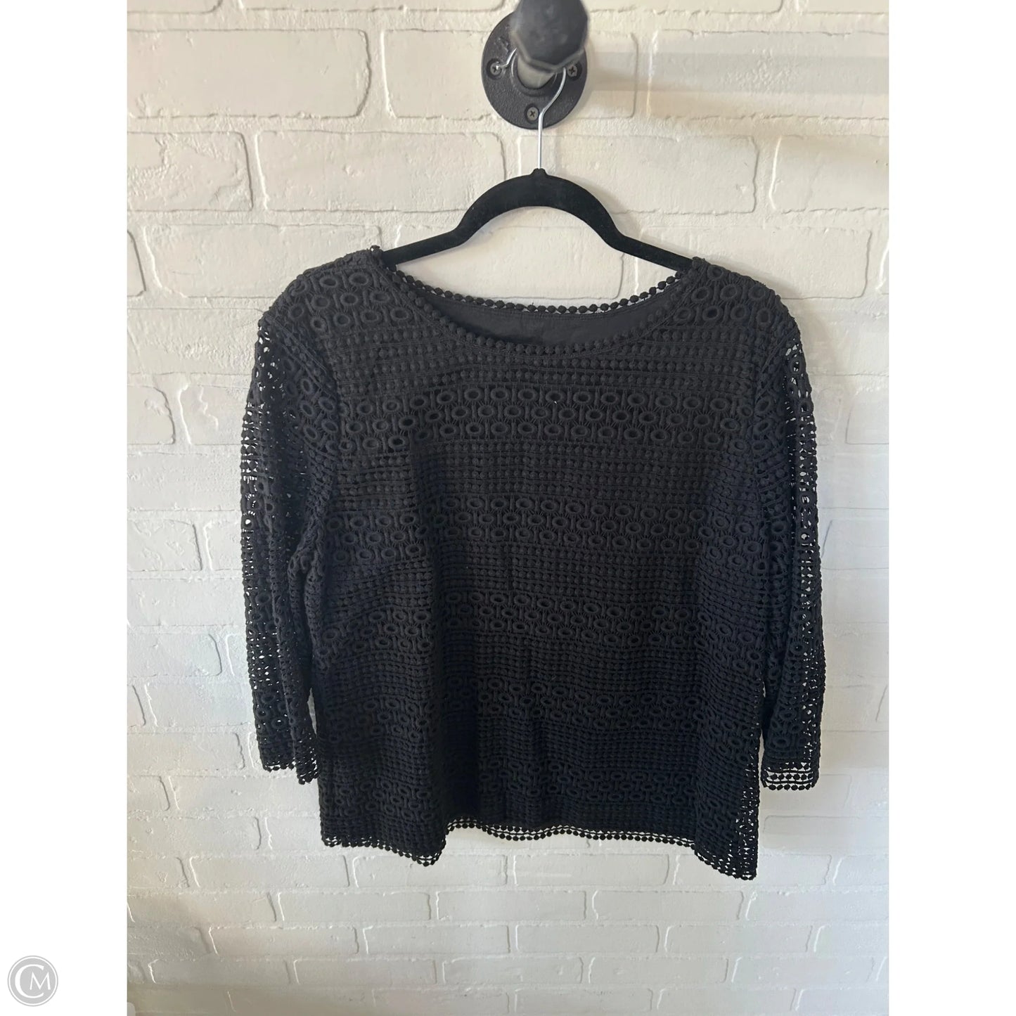 Top Long Sleeve By Talbots In Black, Size: L