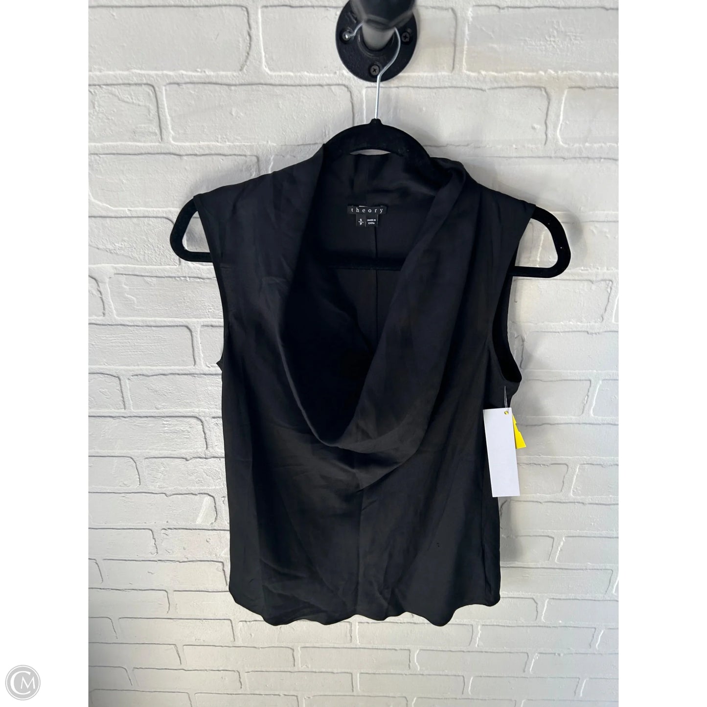 Top Sleeveless By Theory In Black, Size: S
