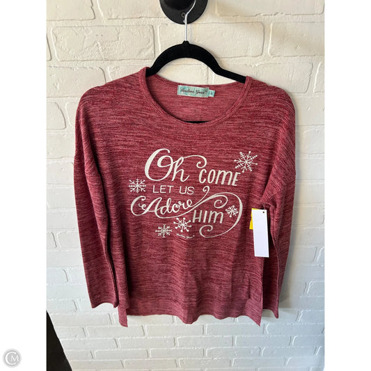 Top Long Sleeve Basic By Southern Grace In Red & White, Size: S