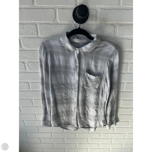 Top Long Sleeve By Rails In Grey & White, Size: Xs