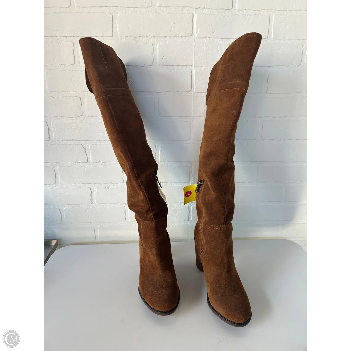 Boots Over-the-knee Heels By Franco Sarto In Brown, Size: 9