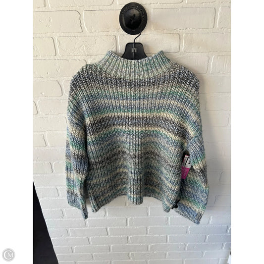 Sweater By Loft In Green & Grey, Size: Mp