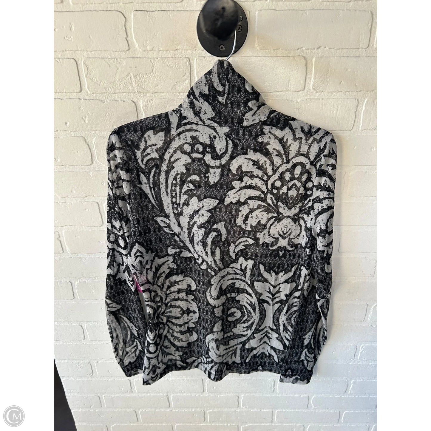 Top Long Sleeve By White House Black Market In Black & Grey, Size: M