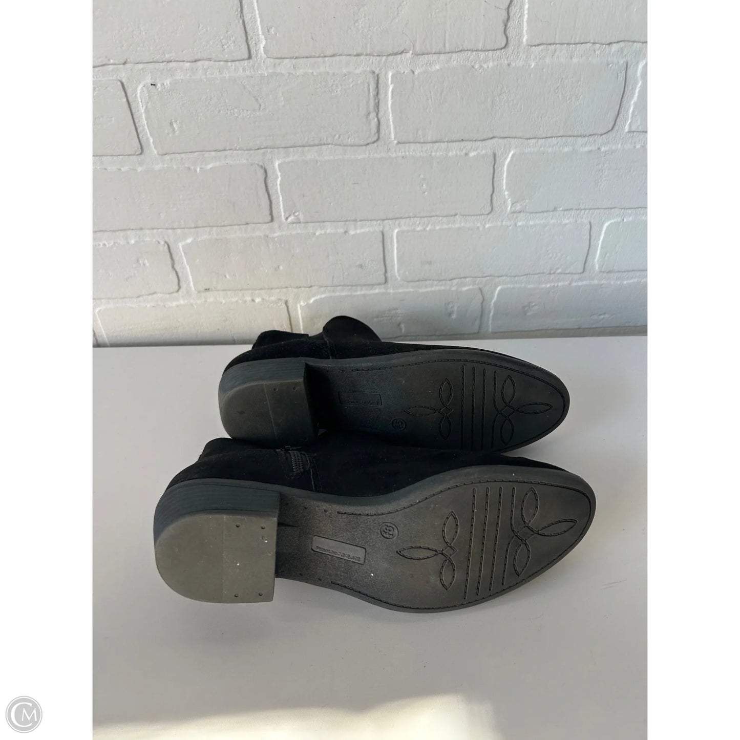 Boots Ankle Flats By So In Black, Size: 9.5