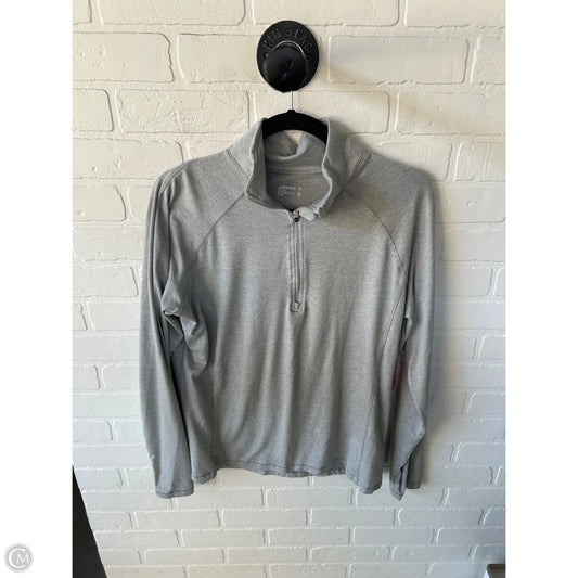 Athletic Top Long Sleeve Collar By Jockey In Grey, Size: Xl
