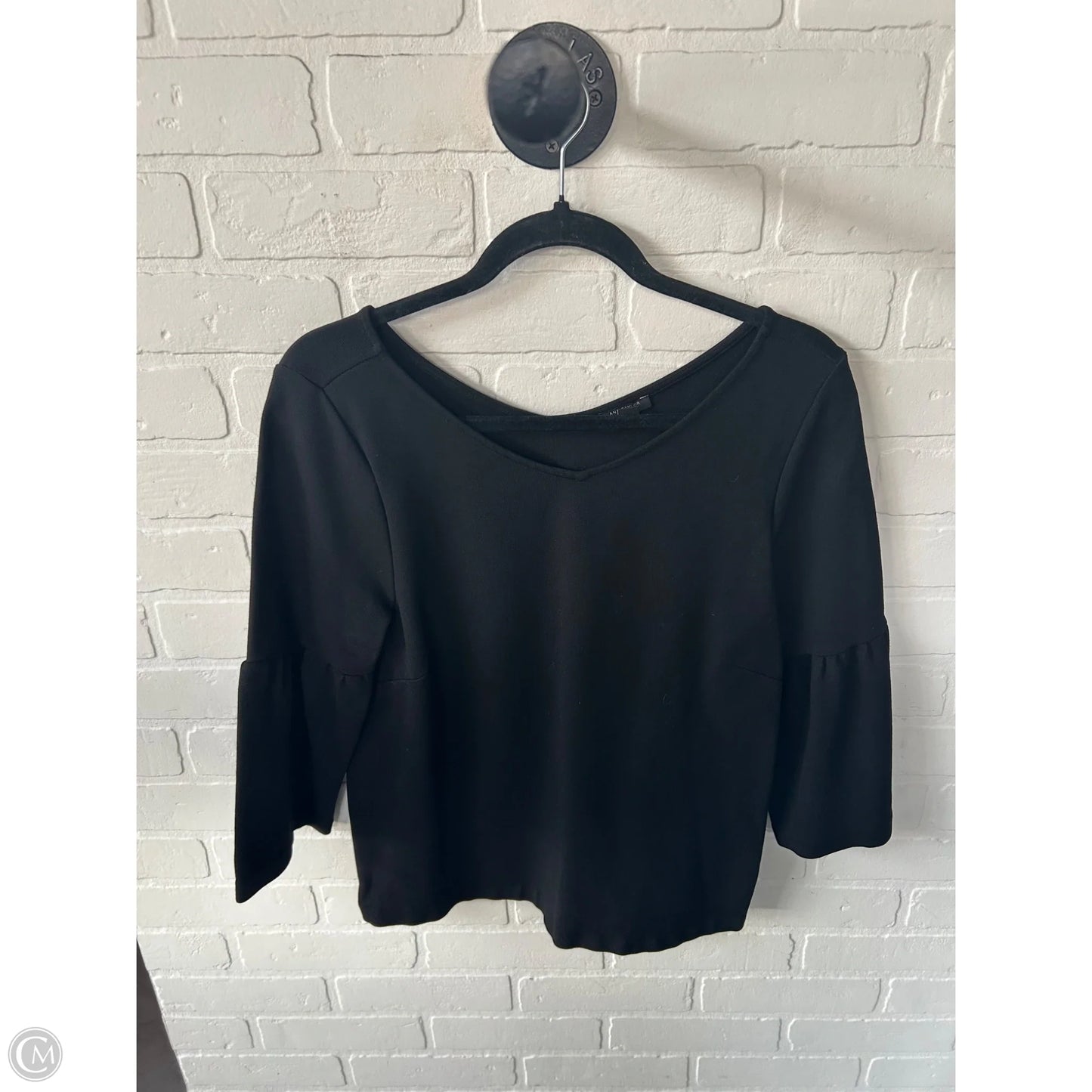 Top 3/4 Sleeve By Ann Taylor In Black, Size: Lp