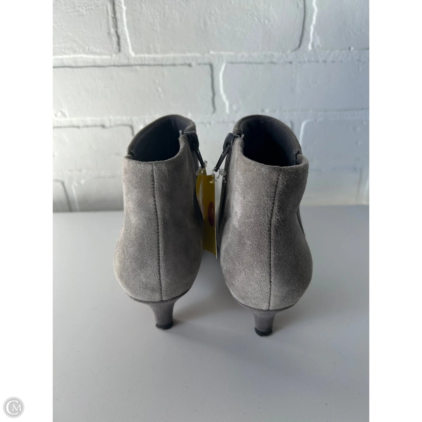 Boots Ankle Heels By Clarks In Grey, Size: 5