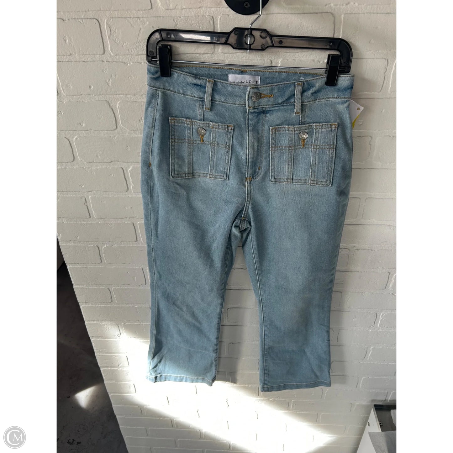Jeans Cropped By Loft In Blue Denim, Size: 4