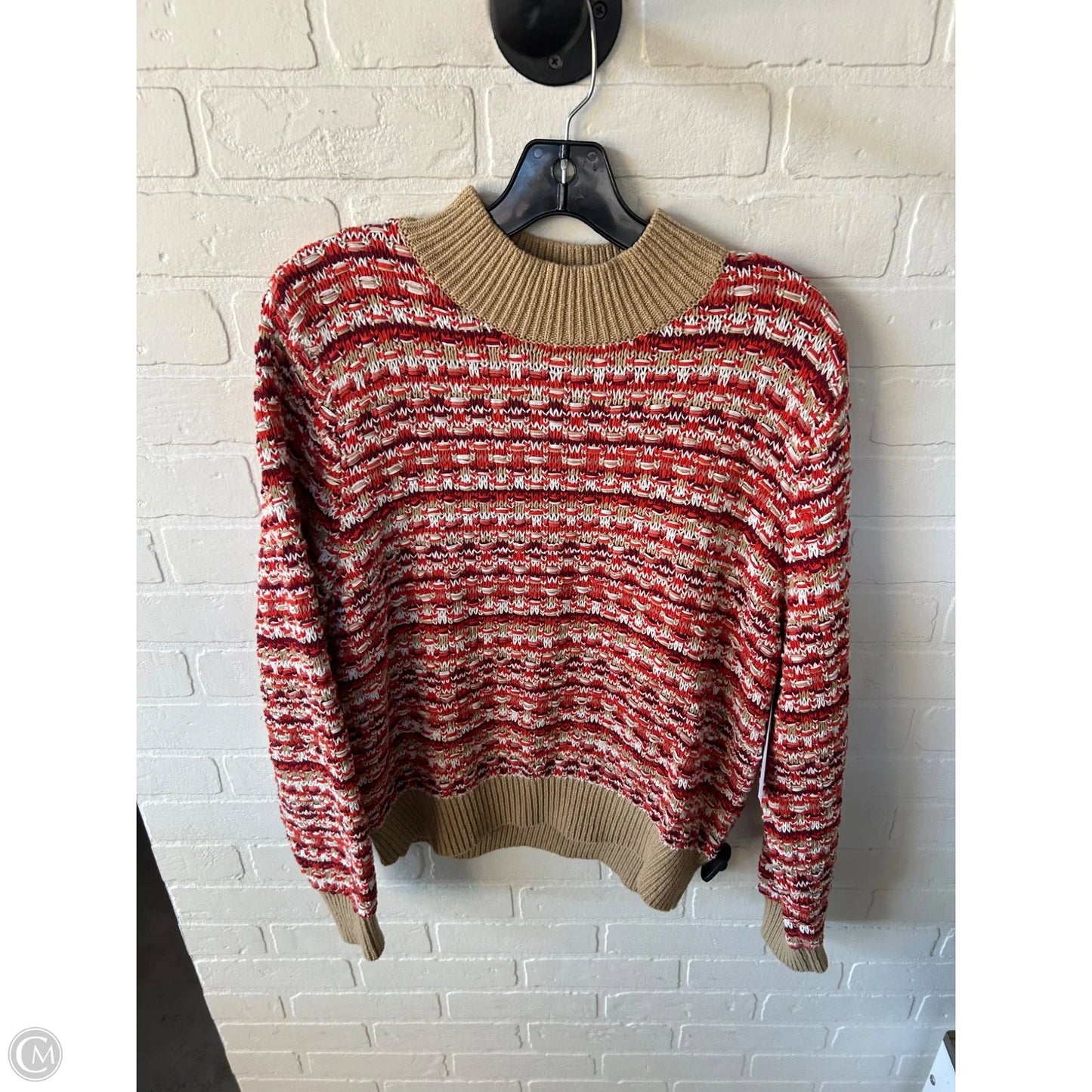 Sweater By Ann Taylor In Red & Tan, Size: Lp