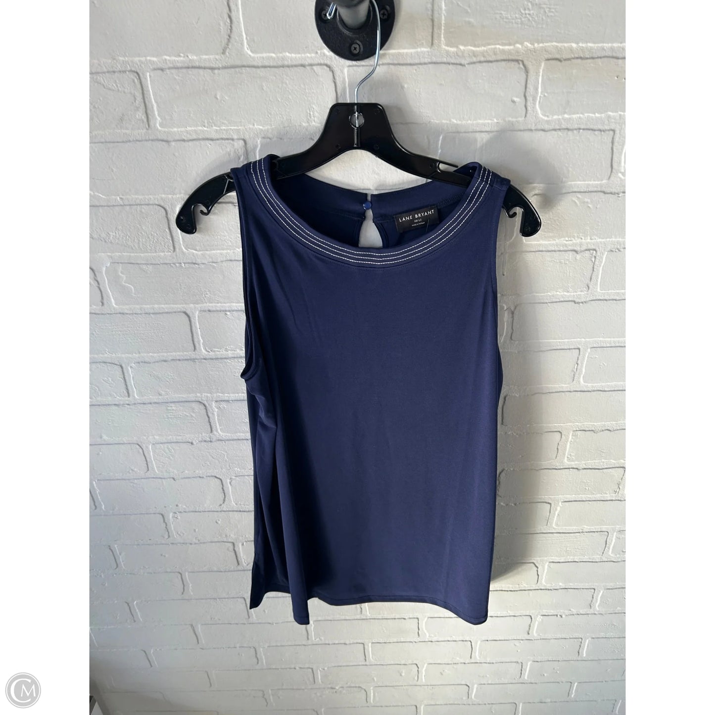 Top Sleeveless By Lane Bryant In Blue & White, Size: M