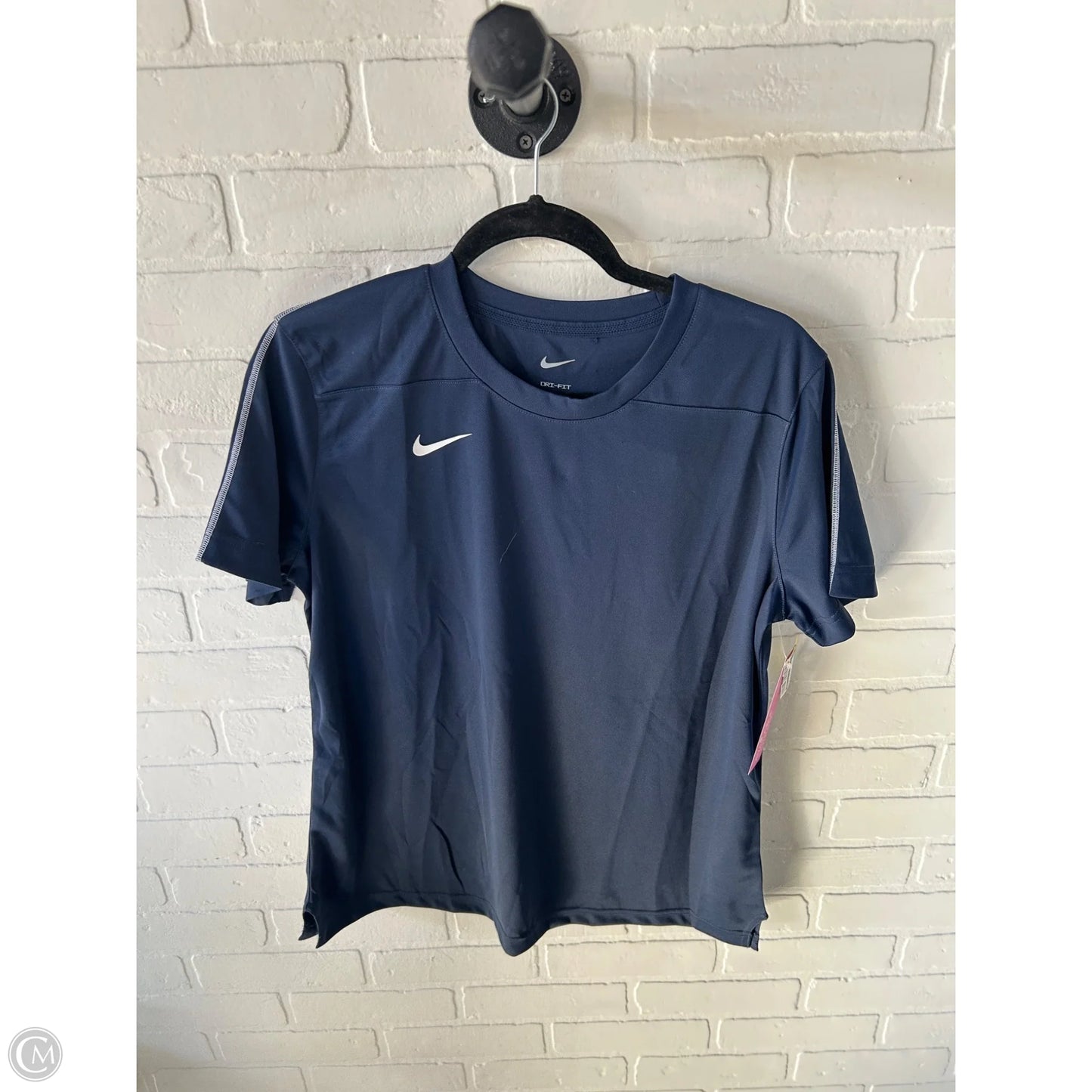Athletic Top Short Sleeve By Nike In Blue, Size: L
