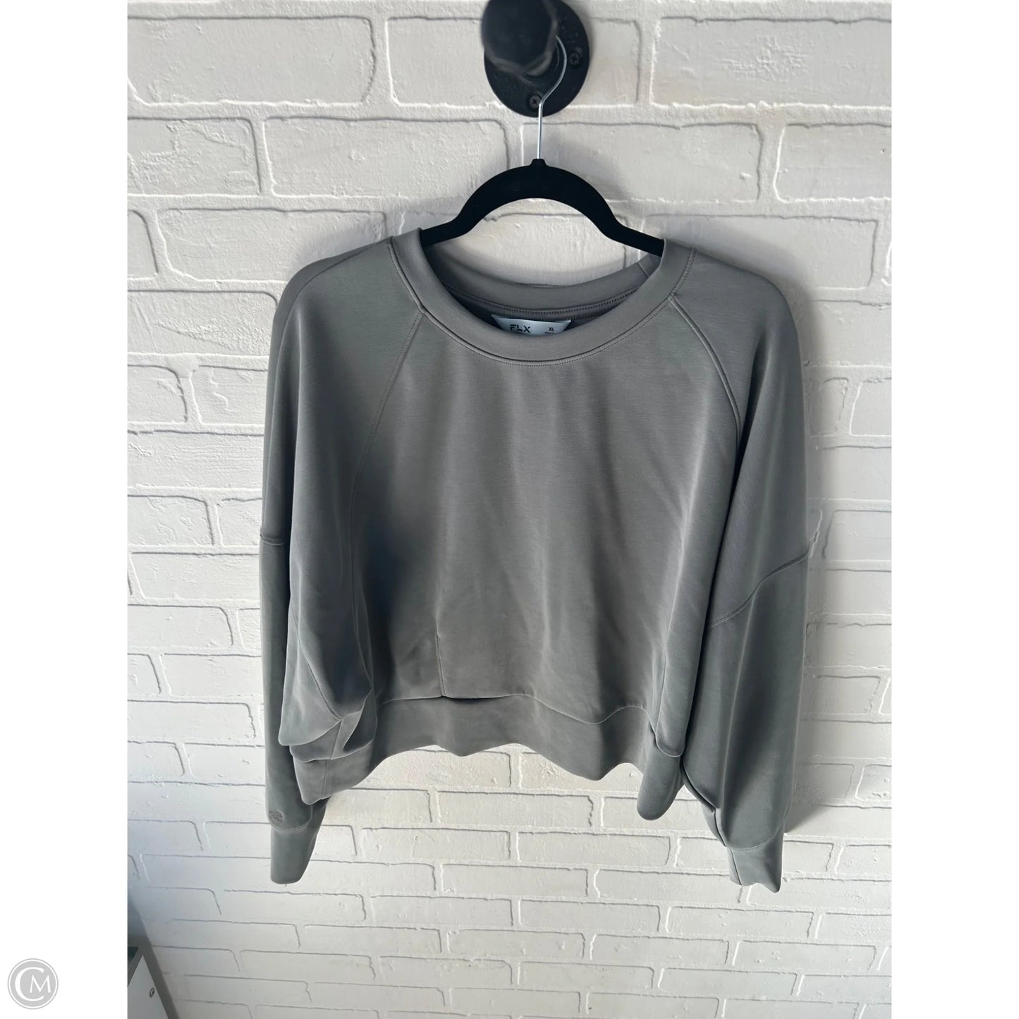 Athletic Sweatshirt Crewneck By Flx In Grey, Size: Xl