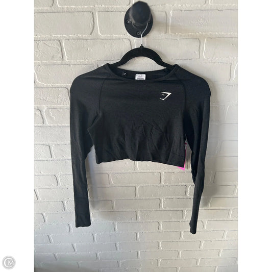 Athletic Top Long Sleeve Crewneck By Gym Shark In Grey, Size: L