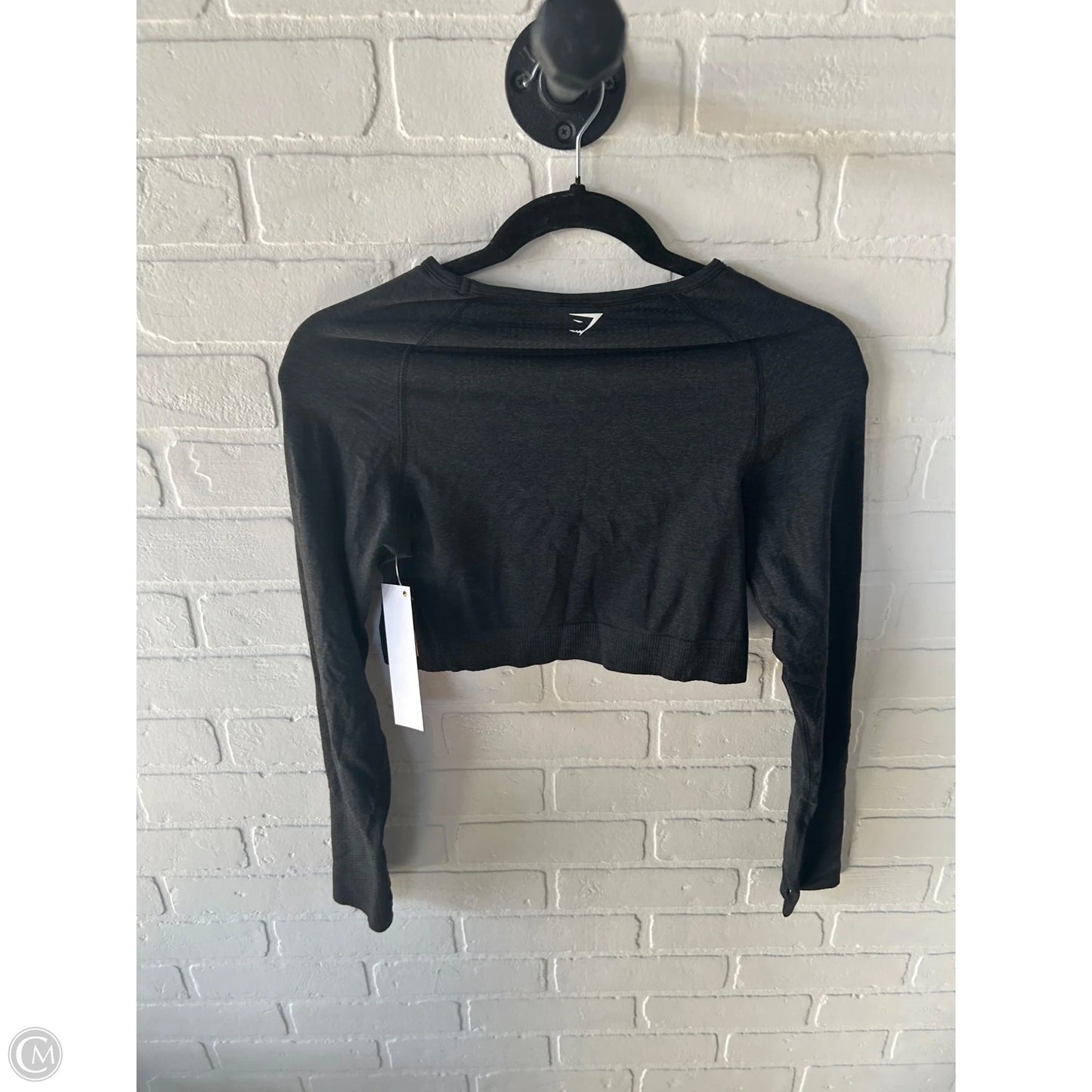 Athletic Top Long Sleeve Crewneck By Gym Shark In Grey, Size: L