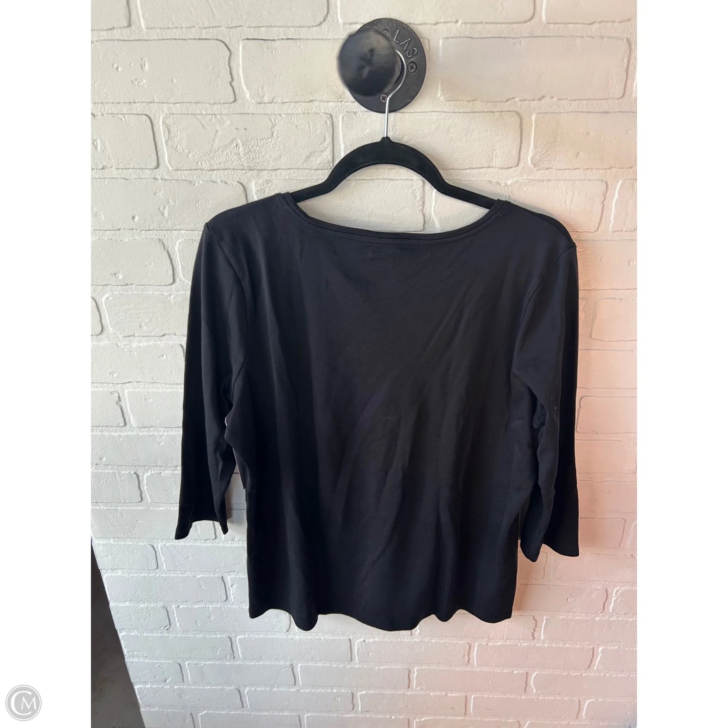 Top 3/4 Sleeve Basic By L.l. Bean In Black, Size: Xl