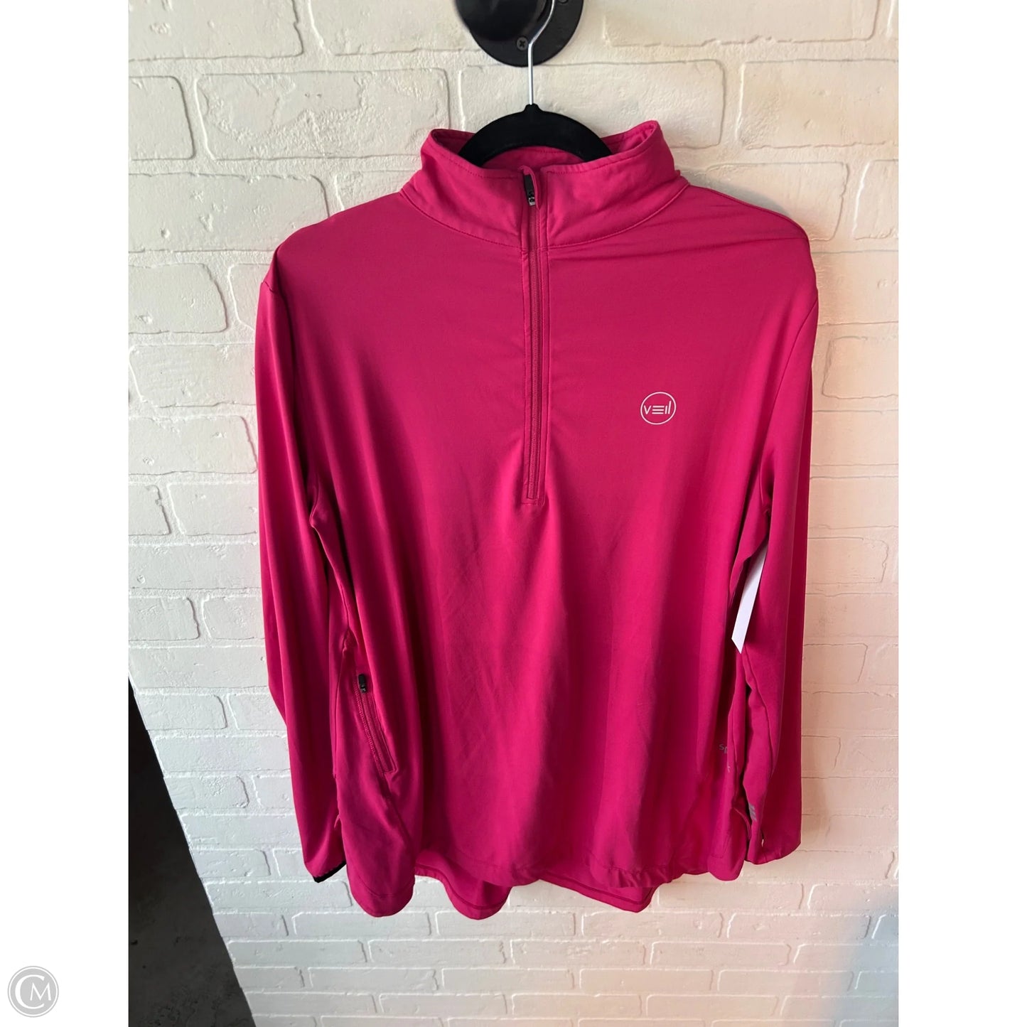 Athletic Top Long Sleeve Collar By Clothes Mentor In Pink, Size: L