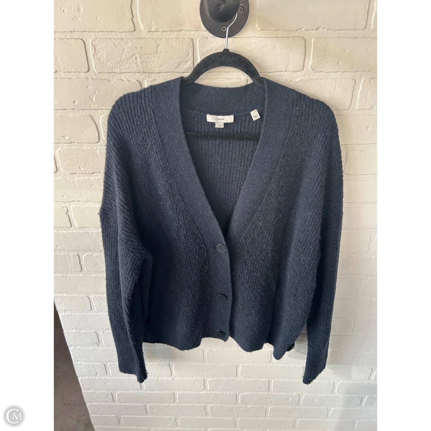 Sweater Cardigan By Vince In Blue, Size: L