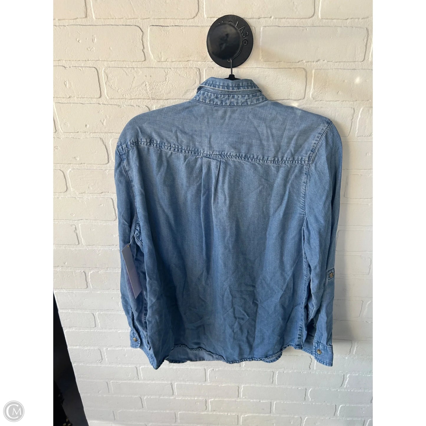 Top Long Sleeve By Chicos In Blue Denim, Size: L