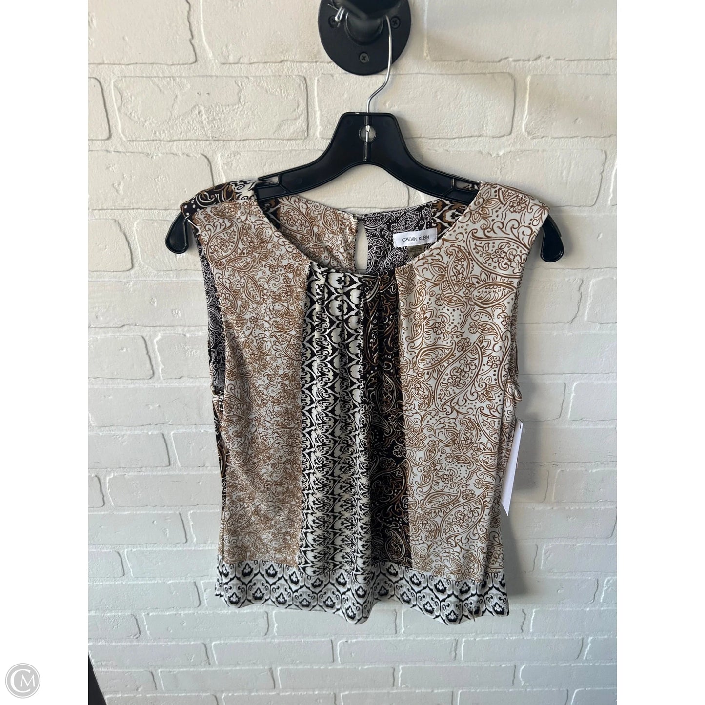 Top Sleeveless By Calvin Klein In Brown, Size: M