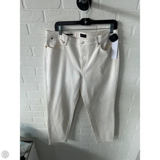 Jeans Straight By Talbots In Cream Denim, Size: 14