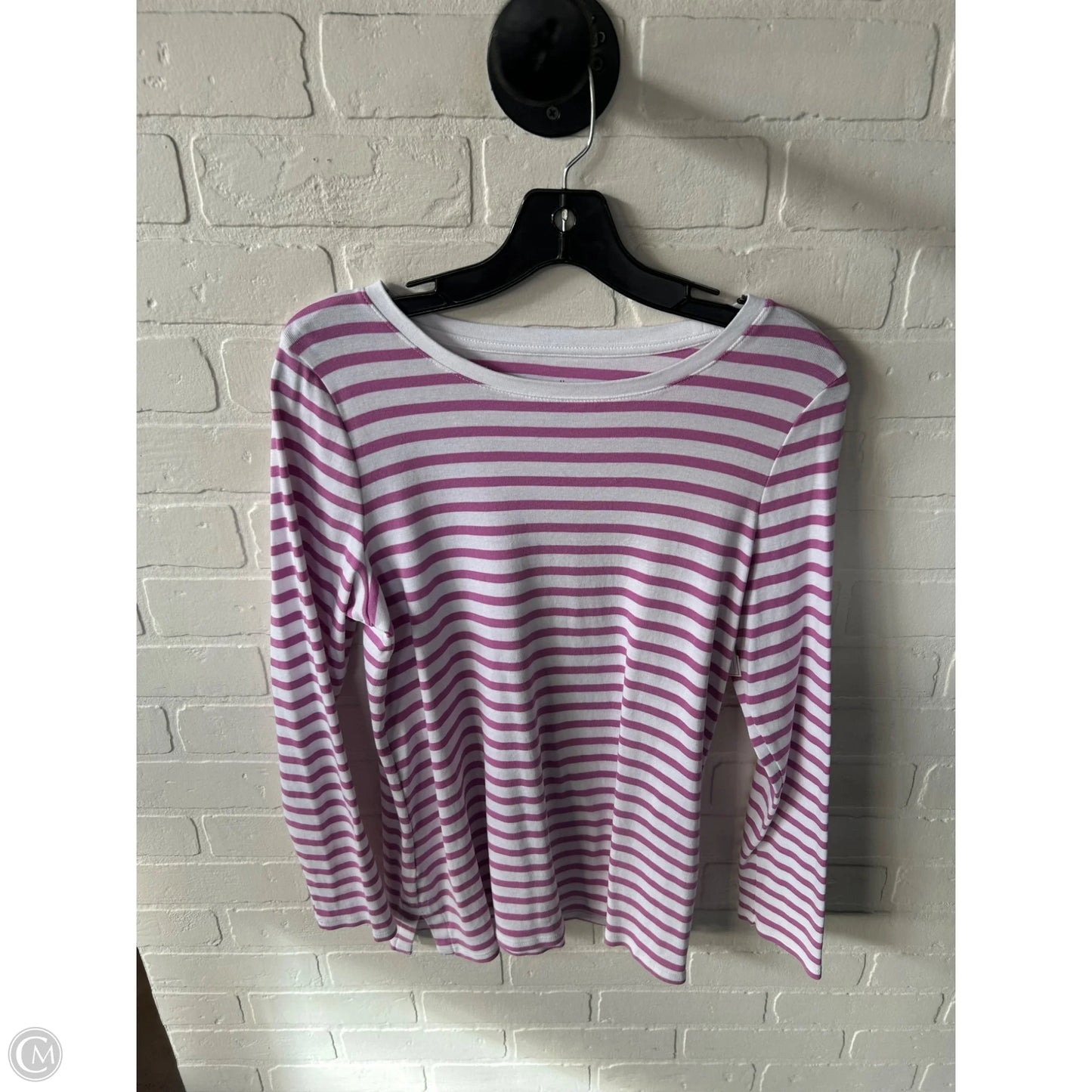 Top Long Sleeve Basic By J. Jill In Purple & White, Size: M