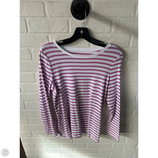 Top Long Sleeve Basic By J. Jill In Purple & White, Size: M
