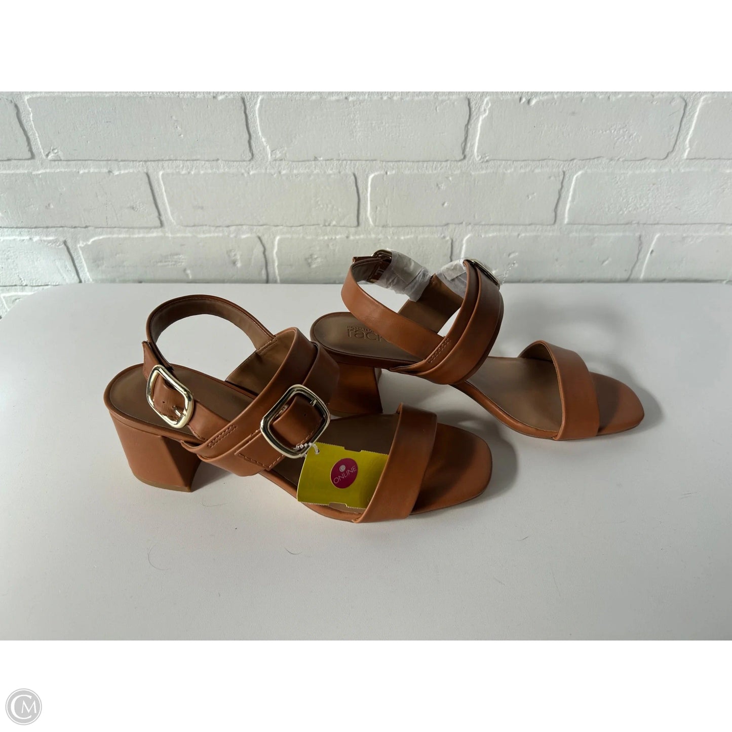 Sandals Heels Block By Cmc In Tan, Size: 8.5