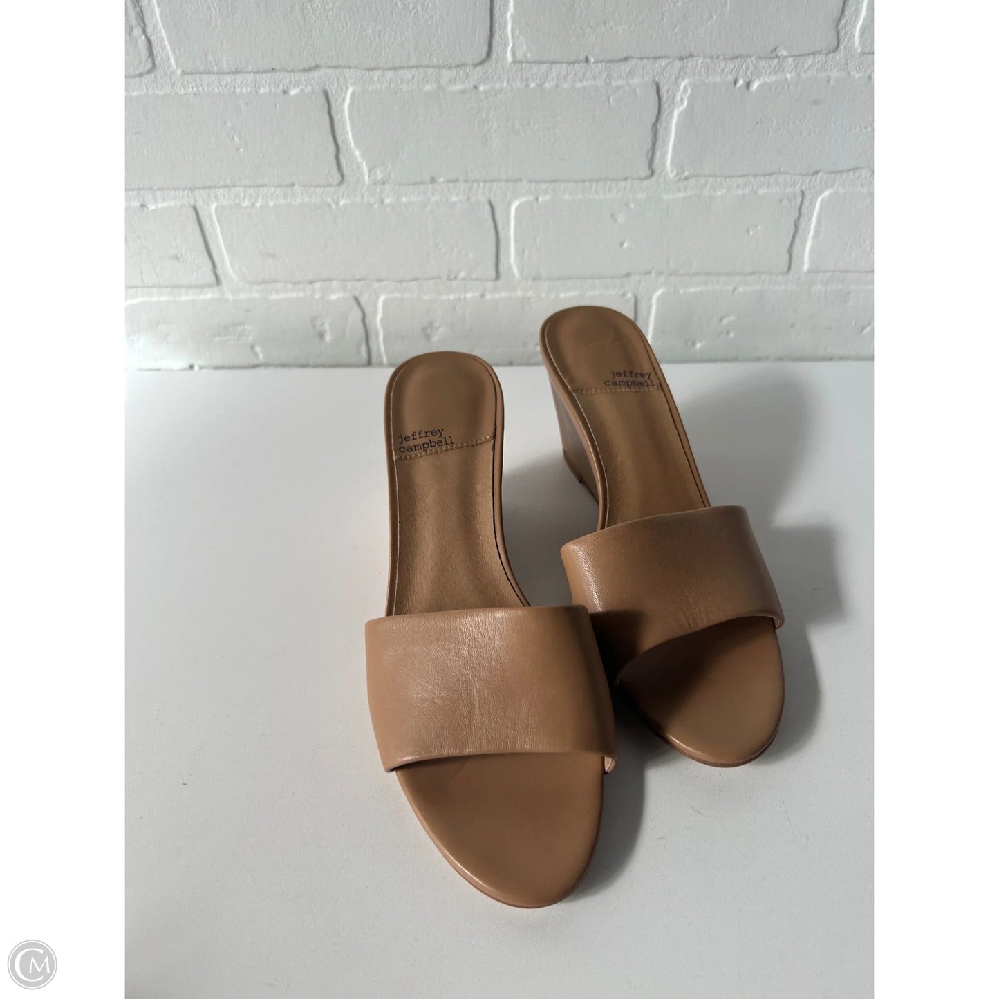 Sandals Heels Wedge By Jeffrey Campbell In Tan, Size: 8.5