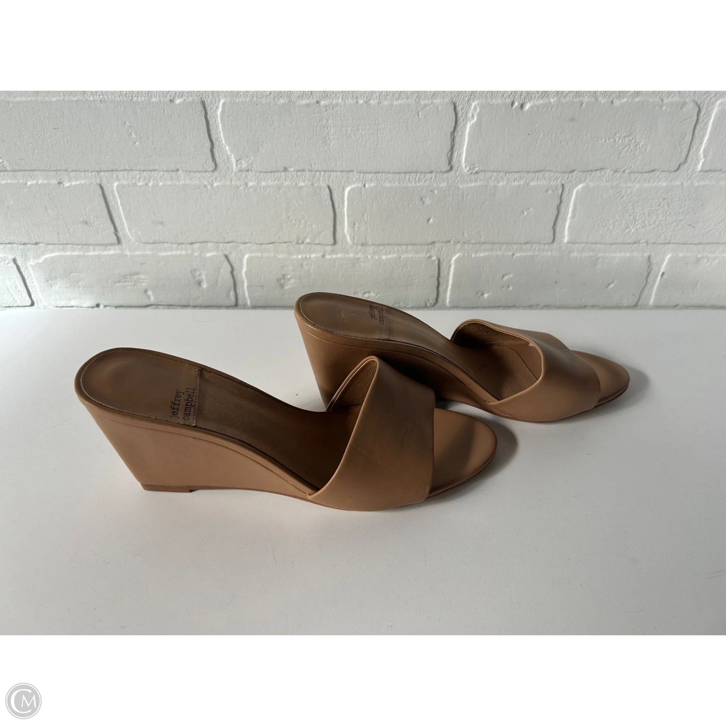 Sandals Heels Wedge By Jeffrey Campbell In Tan, Size: 8.5