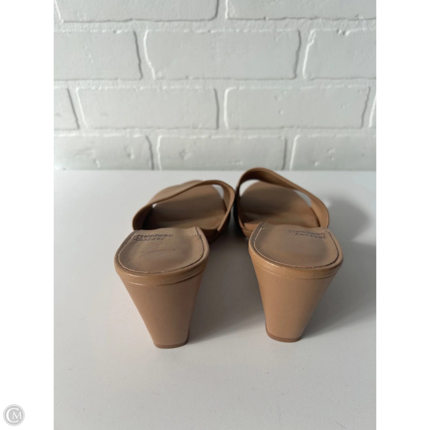 Sandals Heels Wedge By Jeffrey Campbell In Tan, Size: 8.5