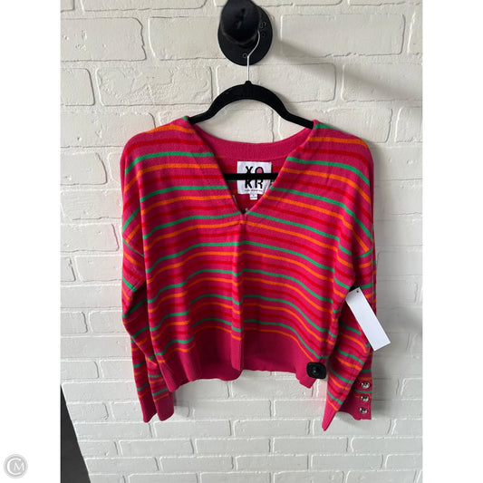 Sweater By Kerri Rosenthal In Green & Pink, Size: S