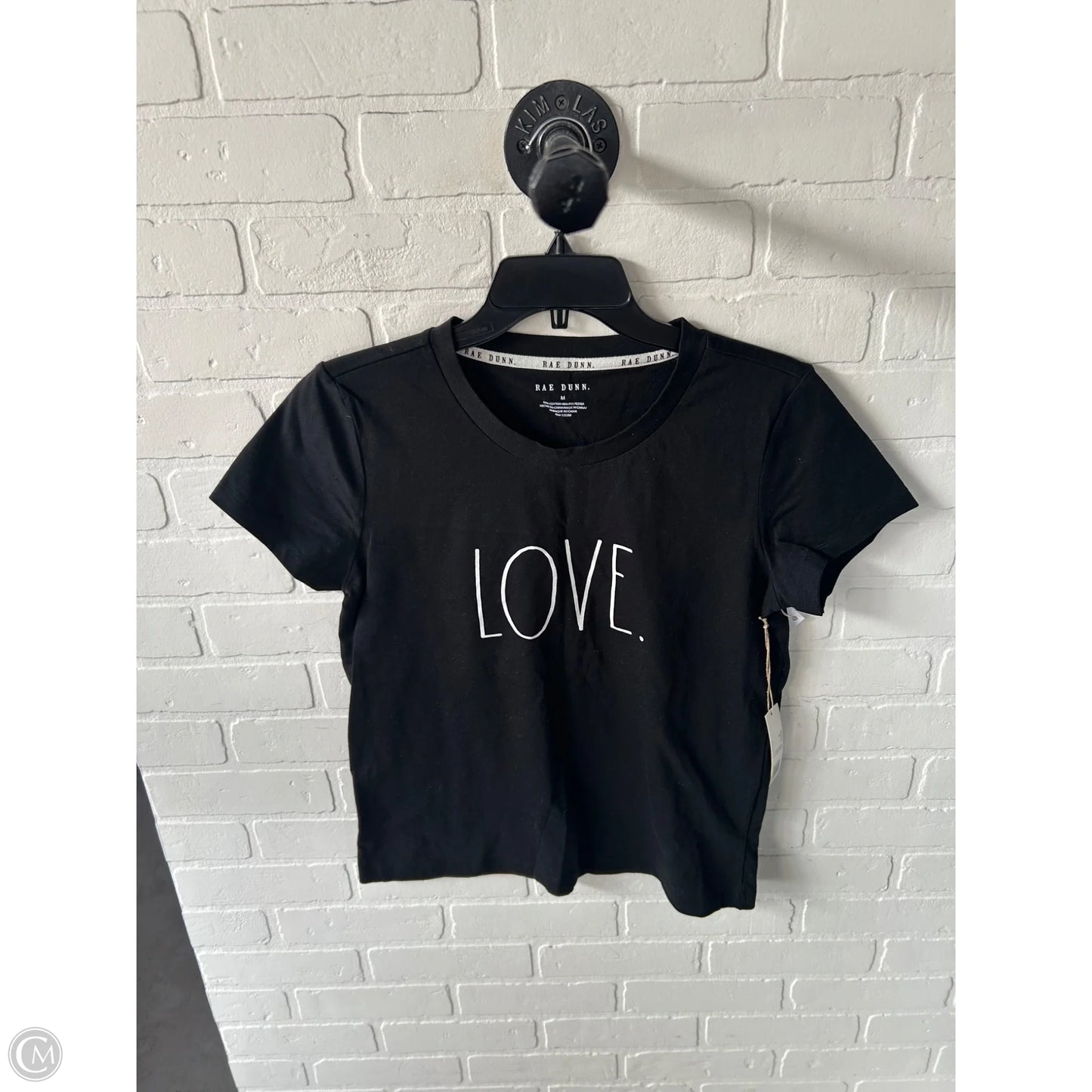 Top Short Sleeve Basic By Rae Dunn In Black & White, Size: M