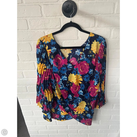 Top Long Sleeve By Laurie Felt In Blue & Pink, Size: M