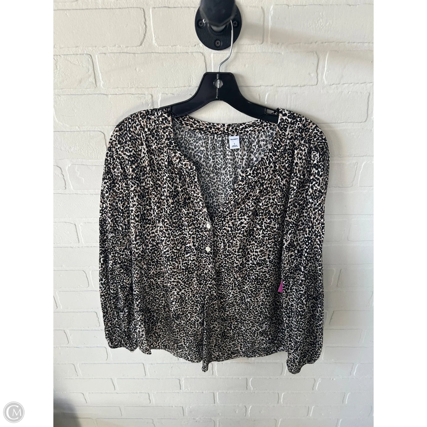 Top Long Sleeve By Old Navy In Animal Print, Size: L