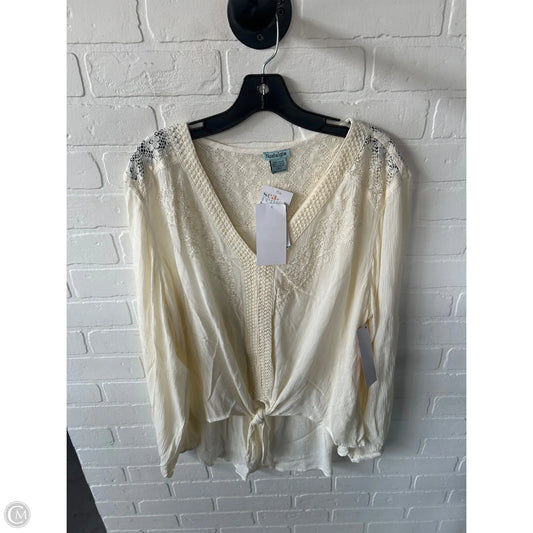 Top Long Sleeve By Clothes Mentor In Cream, Size: Xl