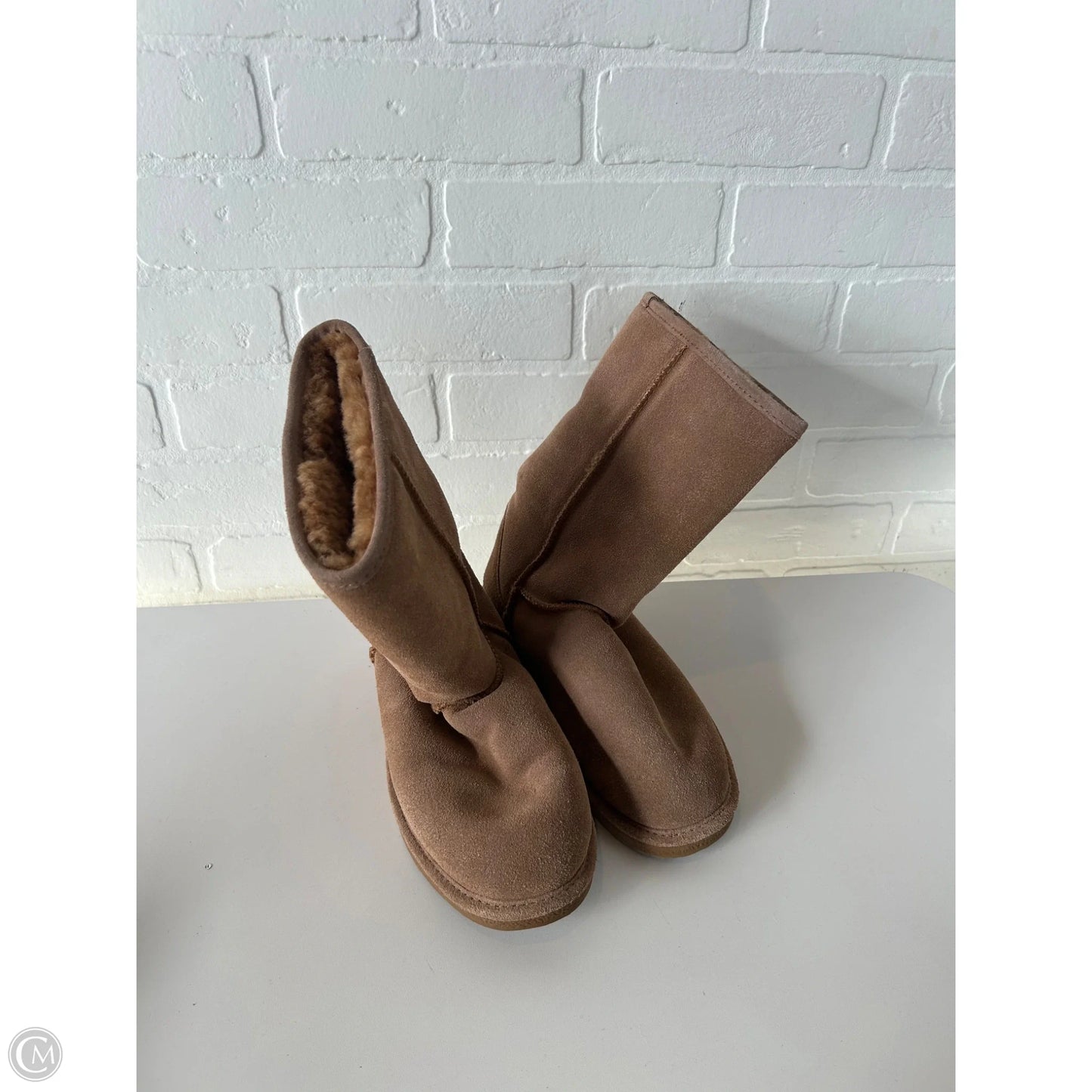 Boots Mid-calf Flats By Bearpaw In Tan, Size: 8