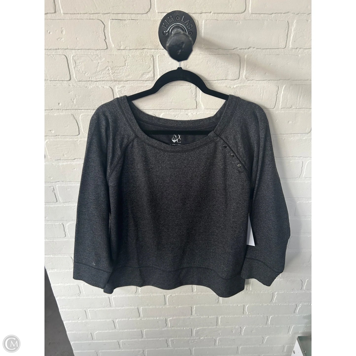Top Long Sleeve By New York And Co In Grey, Size: Xl